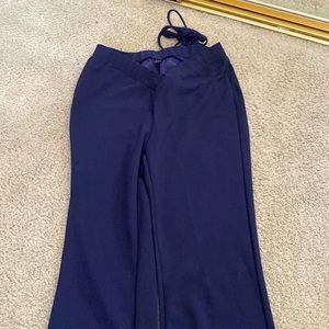 V front navy flare pants